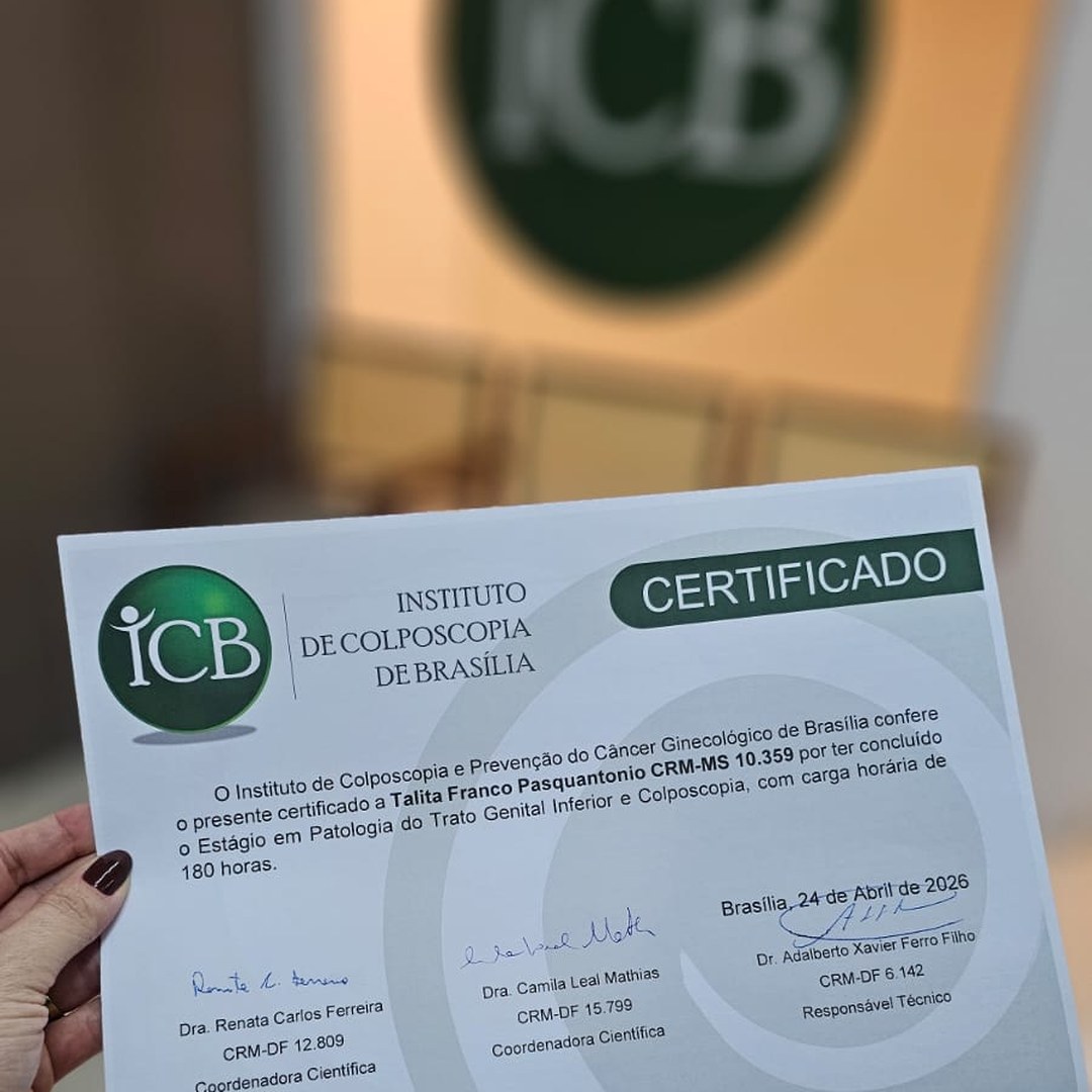 Certificado do Instituto de Colposcopia de Brasília em Patologia do Trato Genital Inferior e Colposcopia
